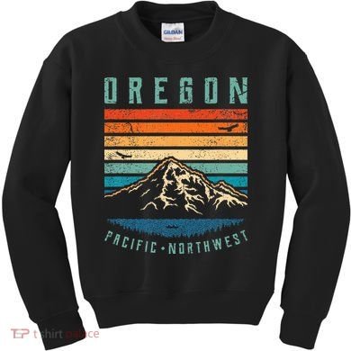 Oregon Retro Vintage Portland Home State Mountains Kids Sweatshirt