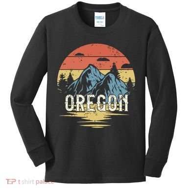 Oregon Retro Vintage Kids Long Sleeve Shirt