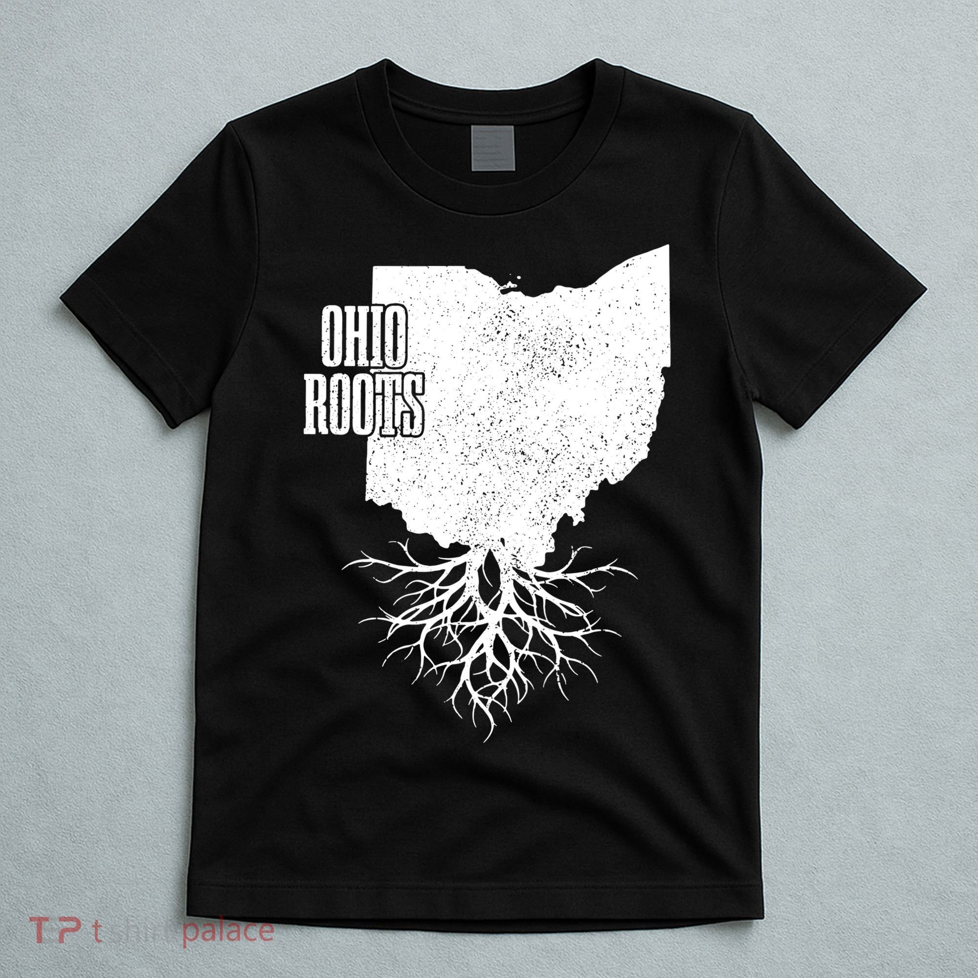 Ohio Roots Vintage Usa Patriotic Pride State Map T-Shirt