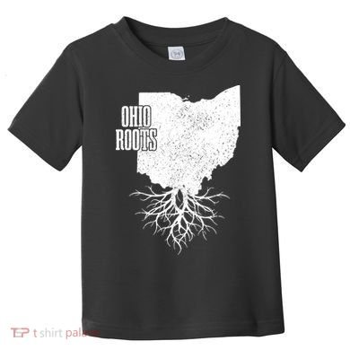 Ohio Roots Vintage Usa Patriotic Pride State Map Toddler T-Shirt