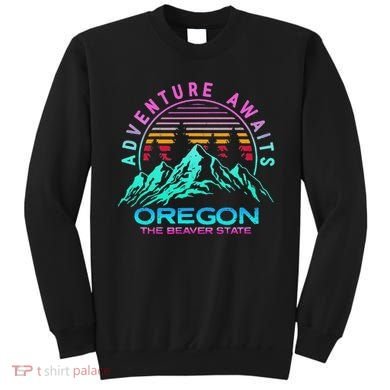 Oregon Retro Vintage Mountains & Outdoors Wilderness State Sweatshirt