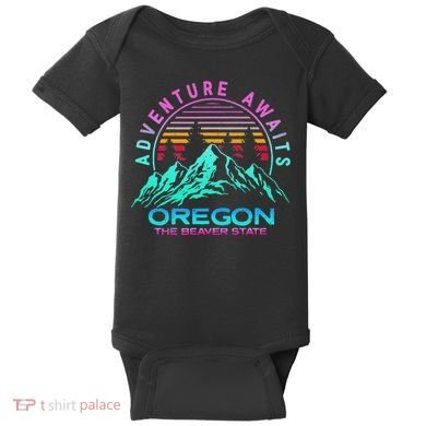 Oregon Retro Vintage Mountains & Outdoors Wilderness State Baby Bodysuit
