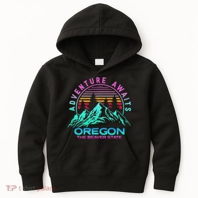 Oregon Retro Vintage Mountains & Outdoors Wilderness State Kids Hoodie