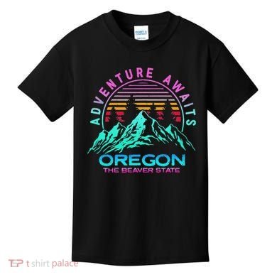 Oregon Retro Vintage Mountains & Outdoors Wilderness State Kids T-Shirt