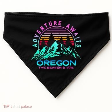 Oregon Retro Vintage Mountain Outdoors State USA-Made Doggie Bandana