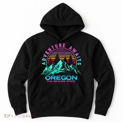 Oregon Retro Vintage Mountain Outdoors State Hoodie