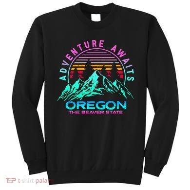 Oregon Retro Vintage Mountain Outdoors State Sweatshirt