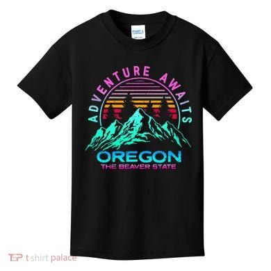 Oregon Retro Vintage Mountain Outdoors State Kids T-Shirt