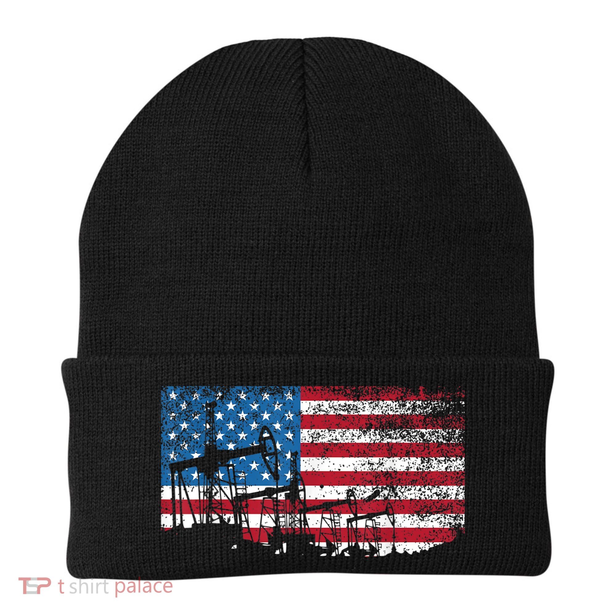 Oil Rig Worker Roughnecks Oilfield Man American Beanie