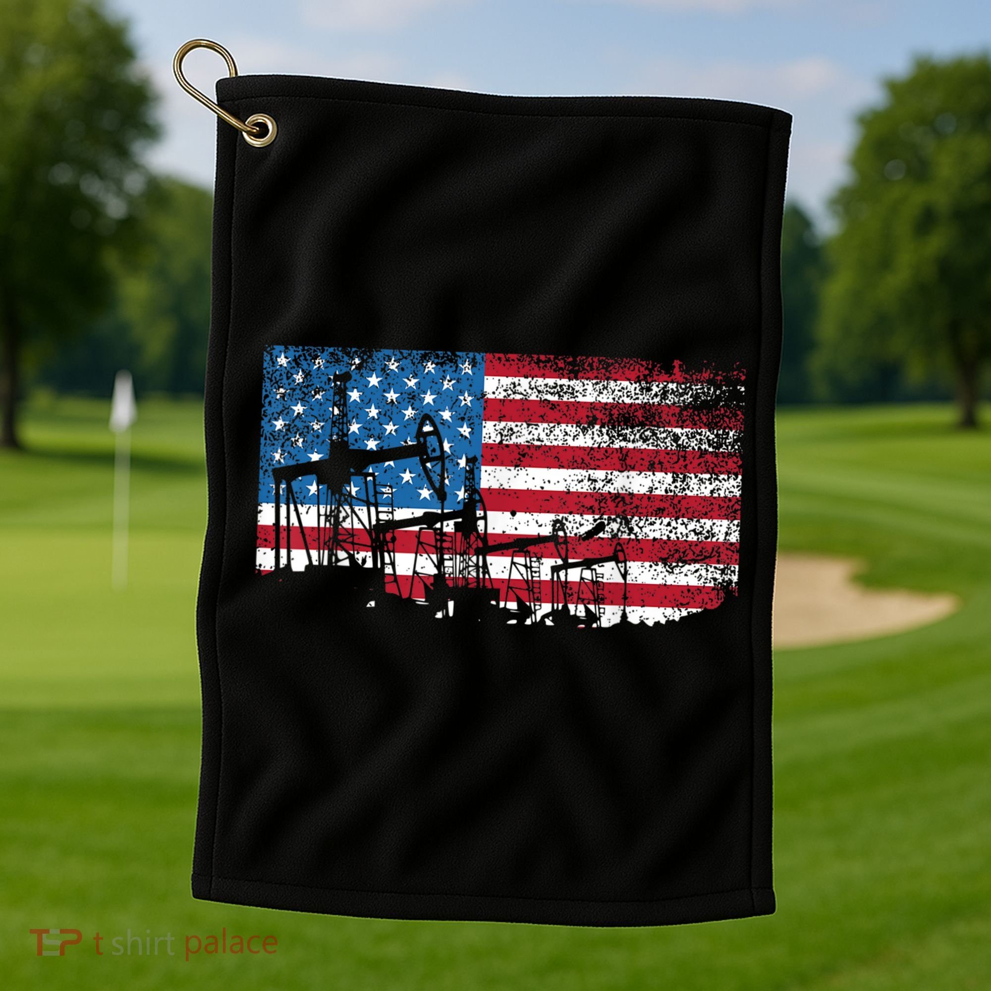 Oil Rig Worker Roughnecks Oilfield Man American Golf Towel