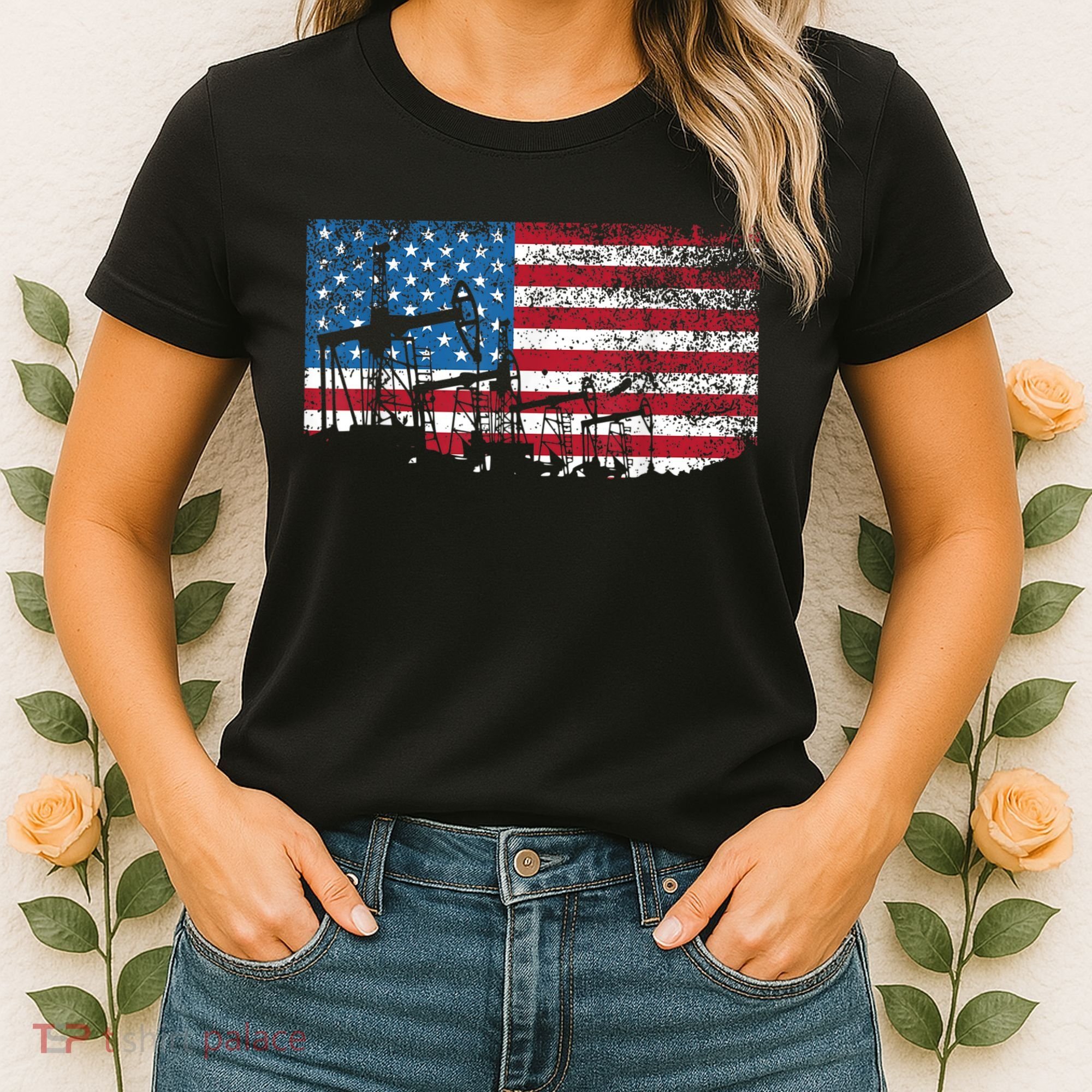 Oil Rig Worker Roughnecks Oilfield Man American Women's T-Shirt