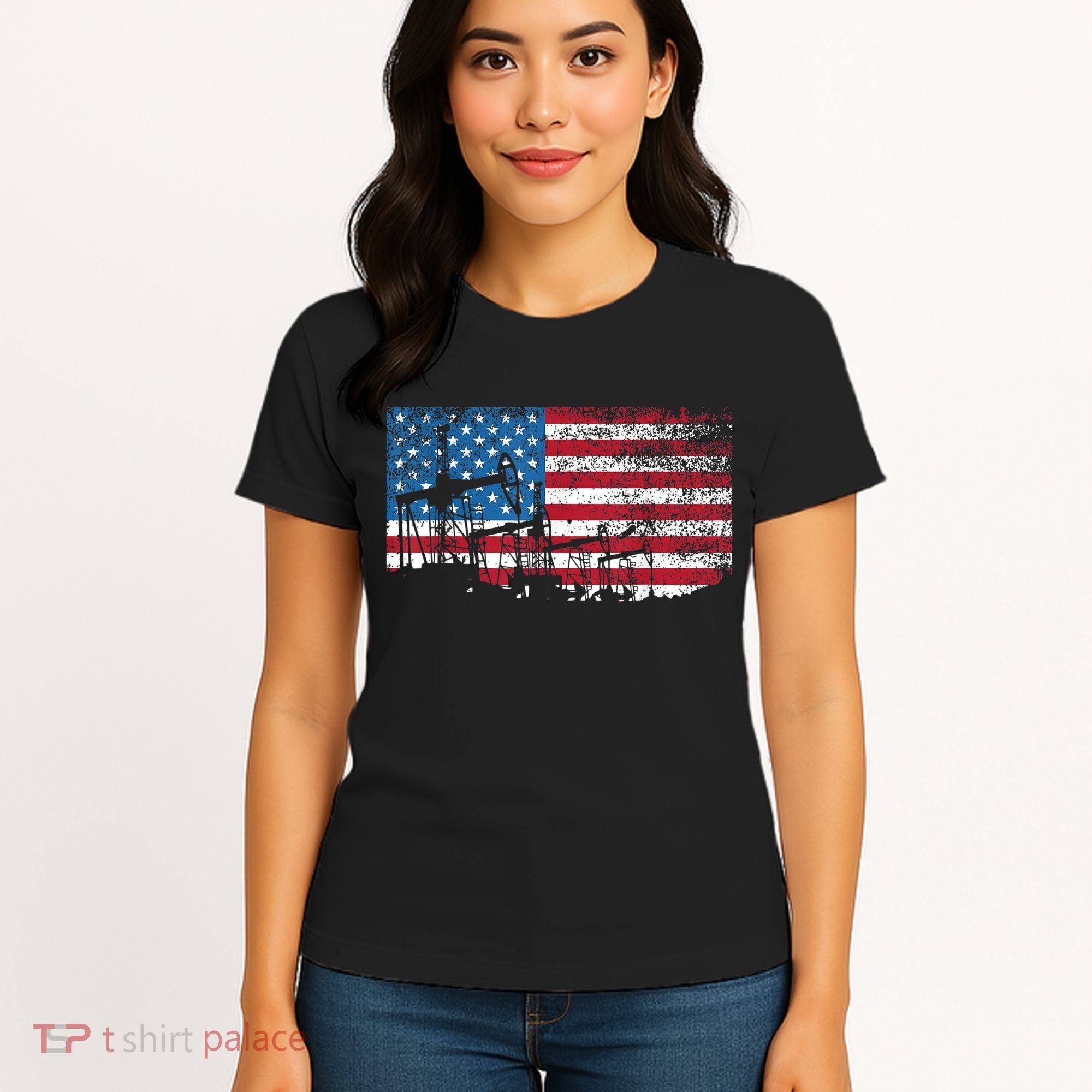 Oil Rig Worker Roughnecks Oilfield Man American Women's T-Shirt
