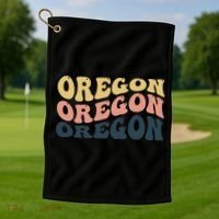 Oregon Retro Waves Golf Towel thumb 1