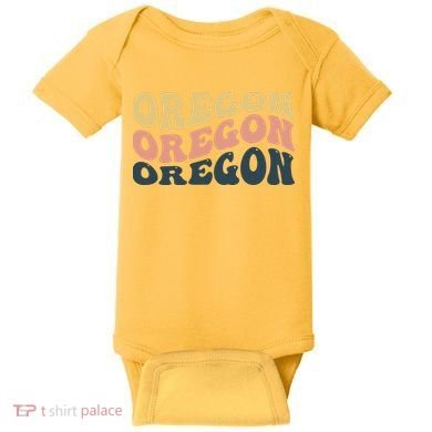 Oregon Retro Waves Baby Bodysuit