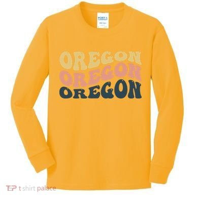 Oregon Retro Waves Kids Long Sleeve Shirt