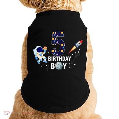Outer Space 5th Birthday 5 Year Old Solar System Astronaut Doggie Tank