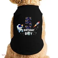 Outer Space 5th Birthday 5 Year Old Solar System Astronaut Doggie Tank thumb 0