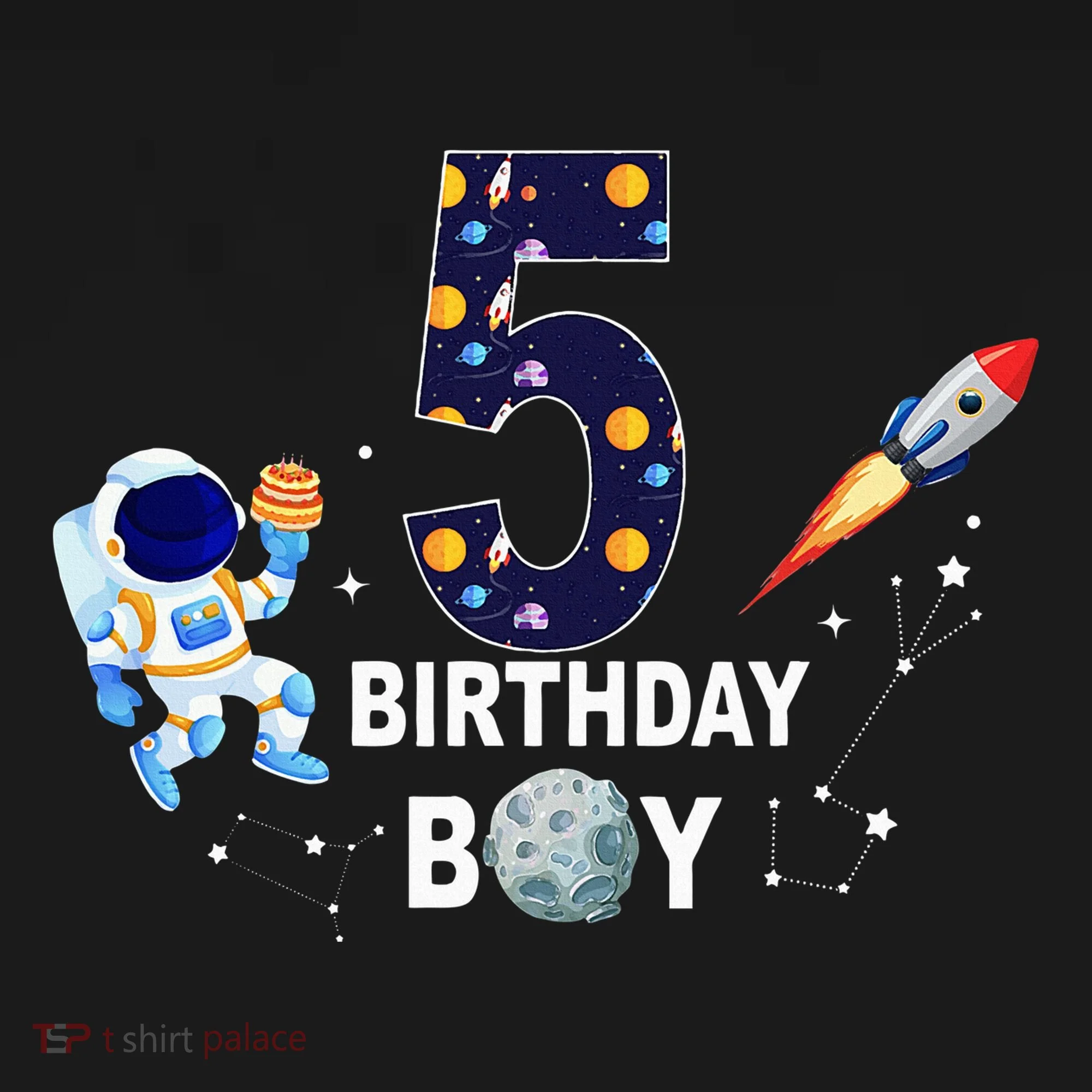 Outer Space 5th Birthday 5 Year Old Solar System Astronaut Doggie Tank