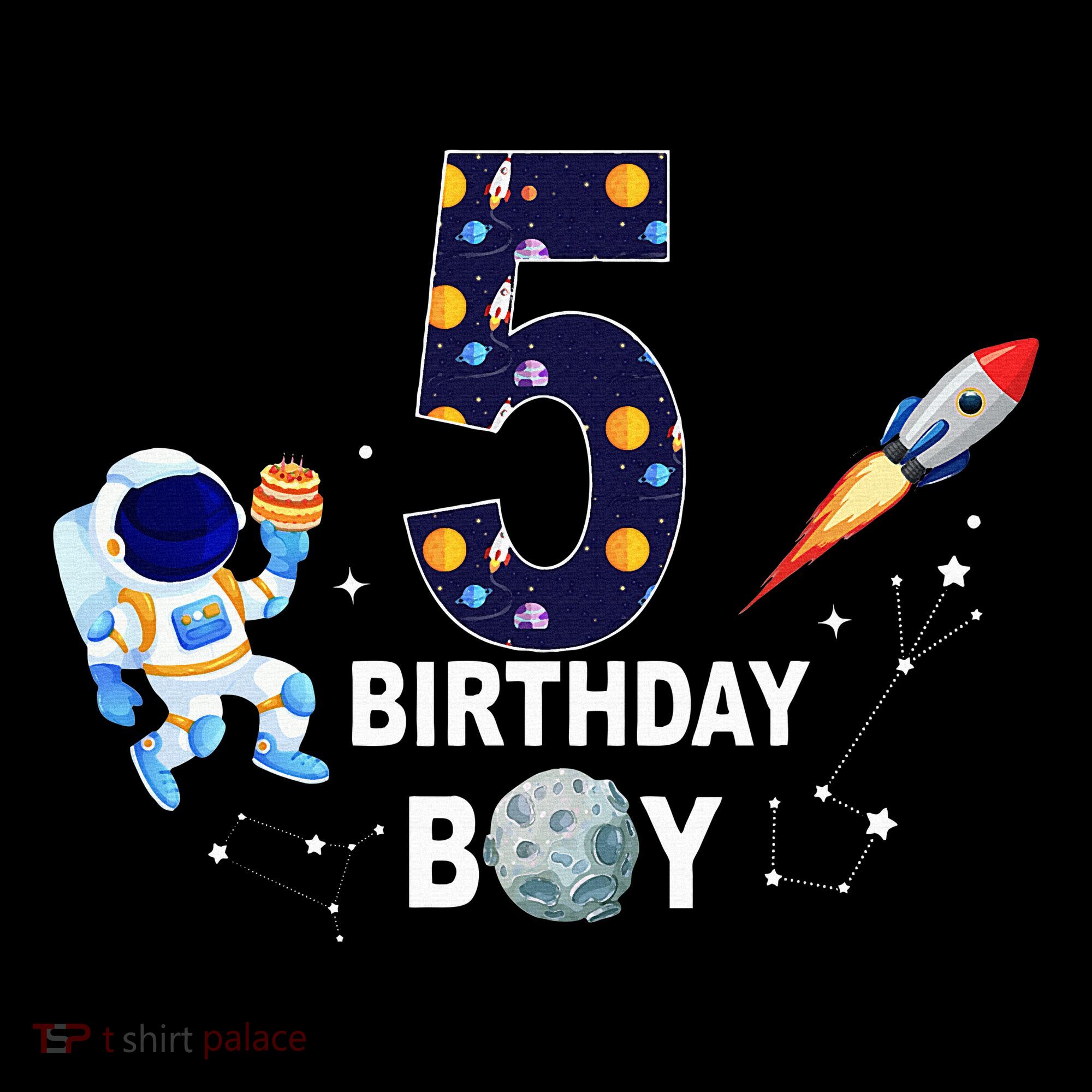 Outer Space 5th Birthday 5 Year Old Solar System Astronaut Ornament