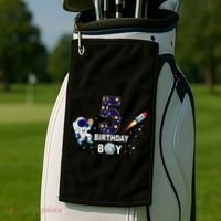 Outer Space 5th Birthday 5 Year Old Solar System Astronaut Golf Towel thumb 2