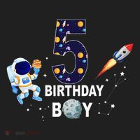 Outer Space 5th Birthday 5 Year Old Solar System Astronaut Golf Towel thumb 3