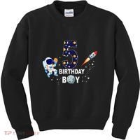 Outer Space 5th Birthday 5 Year Old Solar System Astronaut Kids Sweatshirt thumb 0