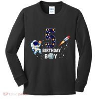 Outer Space 5th Birthday 5 Year Old Solar System Astronaut Kids Long Sleeve Shirt thumb 0