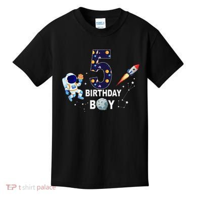 Outer Space 5th Birthday 5 Year Old Solar System Astronaut Kids T-Shirt