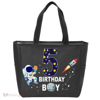 Outer Space 5th Birthday 5 Year Old Solar System Astronaut Tote Bag