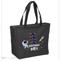 Outer Space 5th Birthday 5 Year Old Solar System Astronaut Tote Bag thumb 2