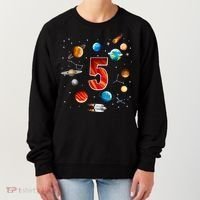 Outer Space 5 Years Old 5th Birthday Boys Planets Astronaut Women's Sweatshirt thumb 0