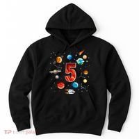 Outer Space 5 Years Old 5th Birthday Boys Planets Astronaut Hoodie thumb 0