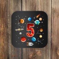 Outer Space 5 Years Old 5th Birthday Boys Planets Astronaut Coaster thumb 0