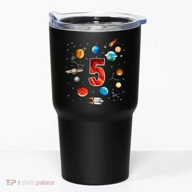 Outer Space 5 Years Old 5th Birthday Boys Planets Astronaut Tumbler