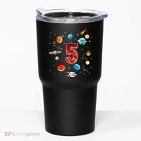 Outer Space 5 Years Old 5th Birthday Boys Planets Astronaut Tumbler thumb 0