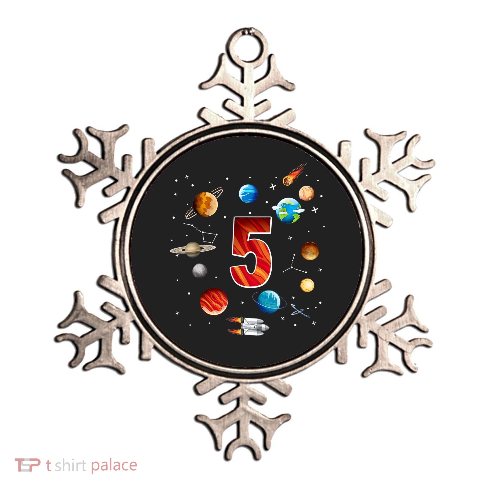 Outer Space 5 Years Old 5th Birthday Boys Planets Astronaut Ornament