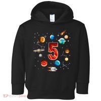 Outer Space 5 Years Old 5th Birthday Boys Planets Astronaut Toddler Hoodie thumb 0