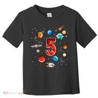 Outer Space 5 Years Old 5th Birthday Boys Planets Astronaut Toddler T-Shirt thumb 0