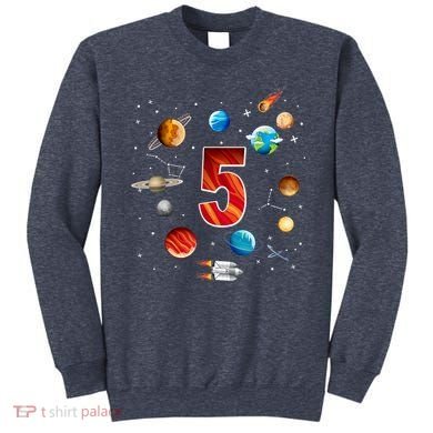 Outer Space 5 Years Old 5th Birthday Boys Planets Astronaut Sweatshirt
