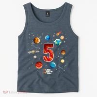 Outer Space 5 Years Old 5th Birthday Boys Planets Astronaut Tank Top thumb 2