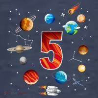 Outer Space 5 Years Old 5th Birthday Boys Planets Astronaut Women's T-Shirt thumb 6