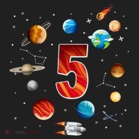 Outer Space 5th Birthday Boy Astronaut Beanie thumb 2
