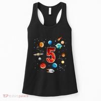 Outer Space 5th Birthday Boy Astronaut Women's Tank Top thumb 0