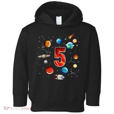 Outer Space 5th Birthday Boy Astronaut Toddler Hoodie