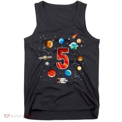 Outer Space 5th Birthday Boy Astronaut Tank Top