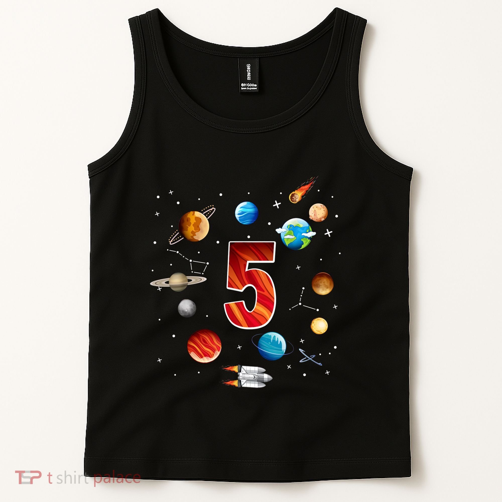 Outer Space 5th Birthday Boy Astronaut Tank Top
