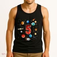 Outer Space 5th Birthday Boy Astronaut Tank Top thumb 3