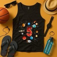 Outer Space 5th Birthday Boy Astronaut Tank Top thumb 4