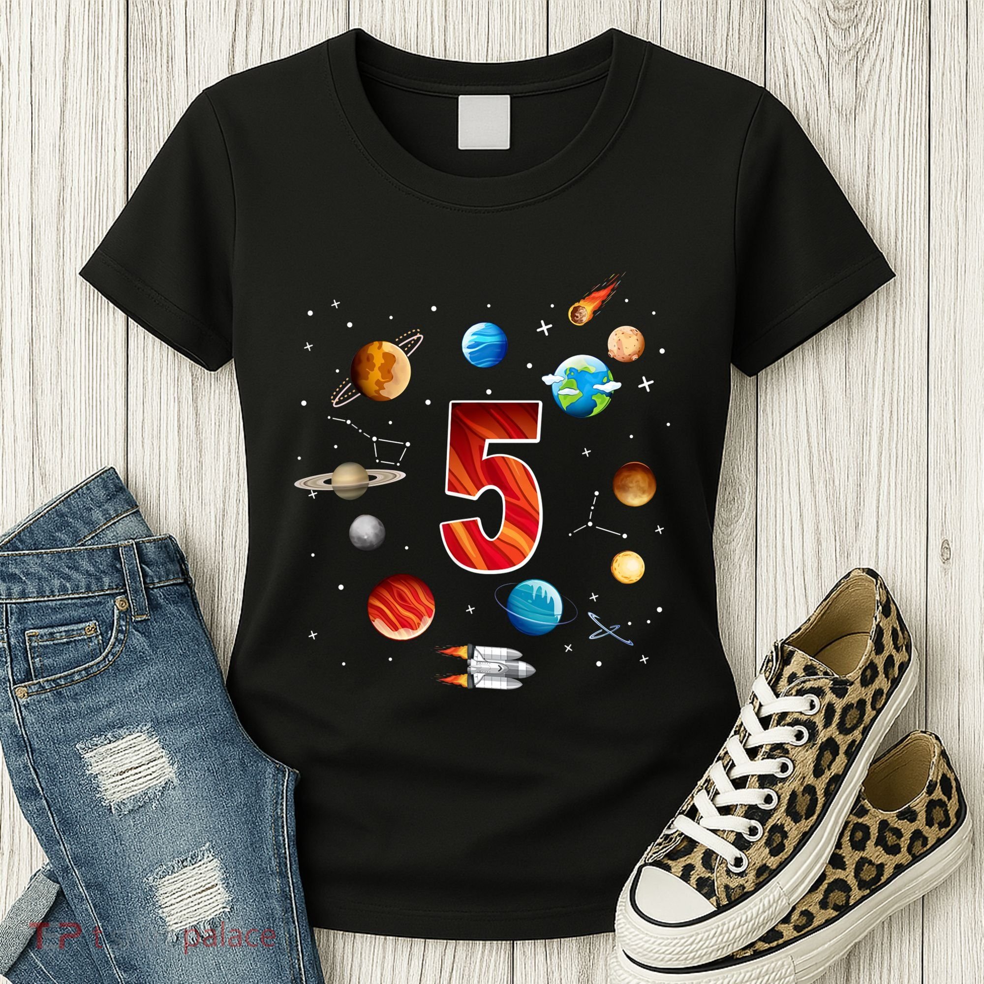 Outer Space 5th Birthday Boy Astronaut Women's T-Shirt