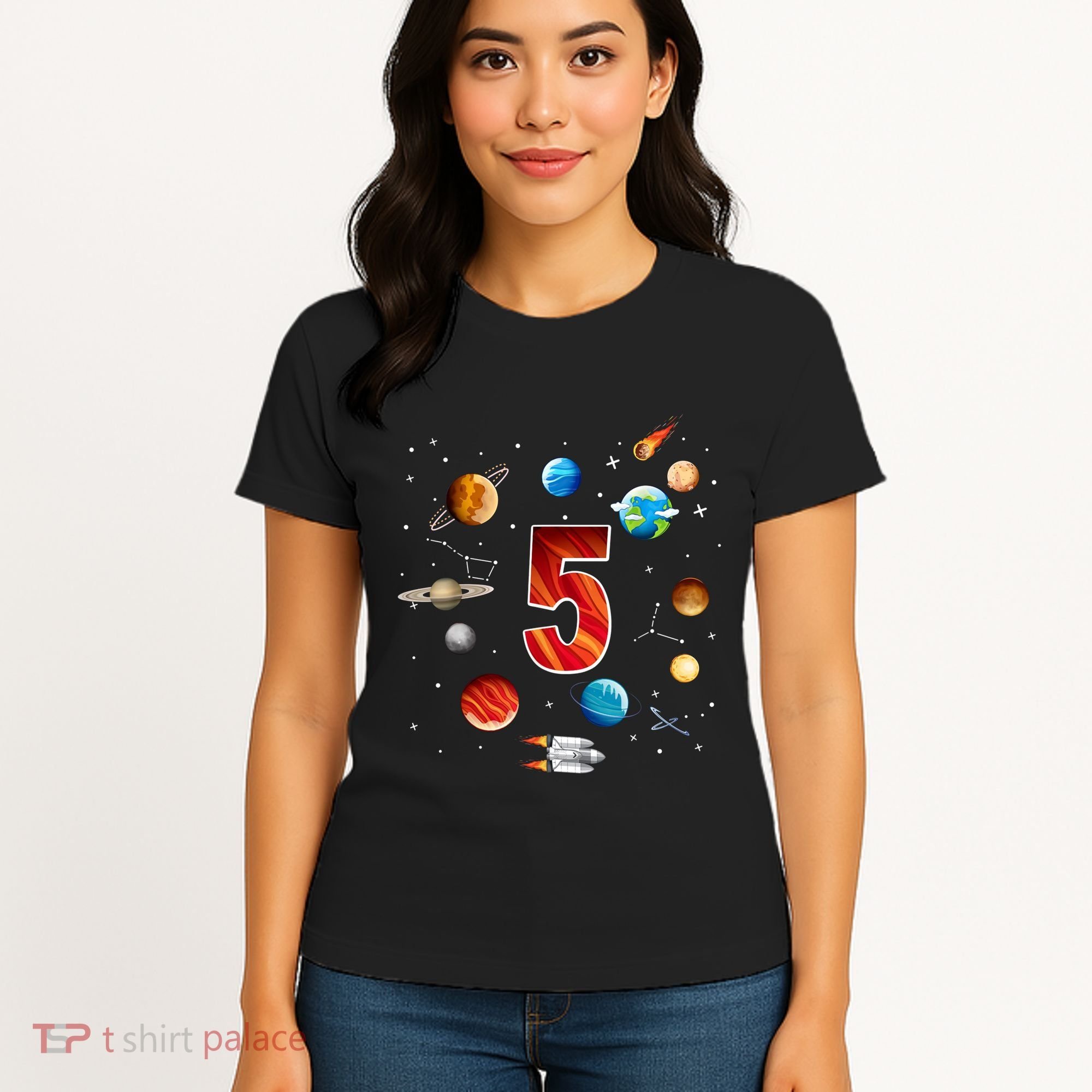 Outer Space 5th Birthday Boy Astronaut Women's T-Shirt